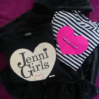 ジェニィ(JENNI)のお値下げ♪【JENNI】150cmハートレースカットソー×フリルパーカーセット♪(Tシャツ/カットソー)