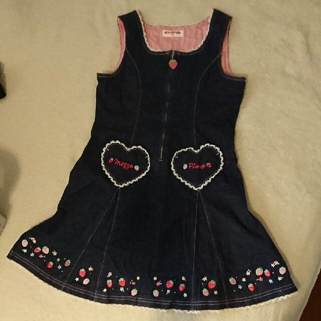 mezzo piano(メゾピアノ)のメゾピアノ130 デニムワンピ キッズ/ベビー/マタニティのキッズ服女の子用(90cm~)(ワンピース)の商品写真