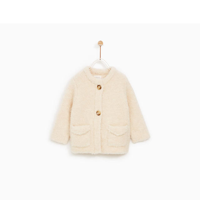 ZARA KIDS(ザラキッズ)の新品タグ付き ニット コート 18-24 92 キッズ/ベビー/マタニティのキッズ服女の子用(90cm~)(コート)の商品写真