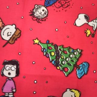 スヌーピー(SNOOPY)のスヌーピー☆クリスマス柄☆輸入生地☆約51×110☆生地☆新品☆(生地/糸)