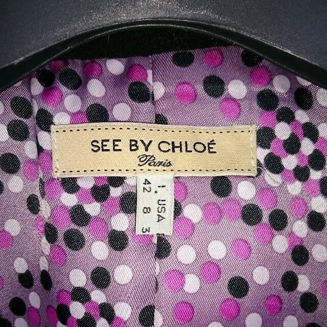 SEE BY CHLOE(シーバイクロエ)のSee By Chloé のウールチェスターコート黒ユニクロCHANELDior レディースのジャケット/アウター(チェスターコート)の商品写真