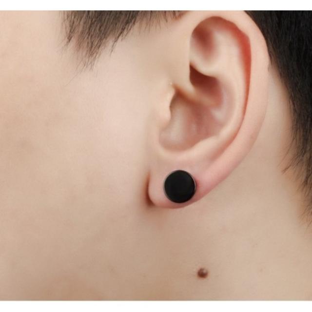 ダンベルピアス ブラック シルバーセット 16G メンズのアクセサリー(ピアス(片耳用))の商品写真