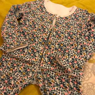 プチバトー(PETIT BATEAU)のプチバトー  花柄  カーディガン パンツ セット(カーディガン/ボレロ)