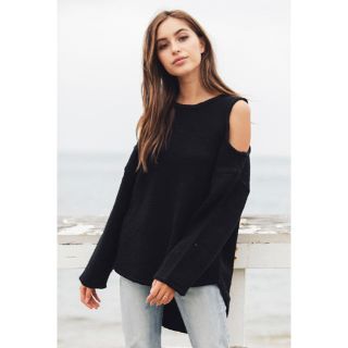 アリシアスタン(ALEXIA STAM)のalexiastam＊Openshoulderknit / BLACK *(ニット/セーター)