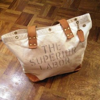 THE SUPERIOR LABOR シュペリオールレイバー　コットン巾着バッグ