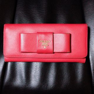 プラダ(PRADA)のPRADA サフィアーノリボン 長財布(財布)