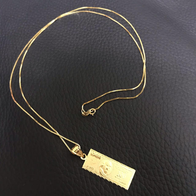 Supreme 100 Dollar Bill Gold Pendant 14Kメンズ