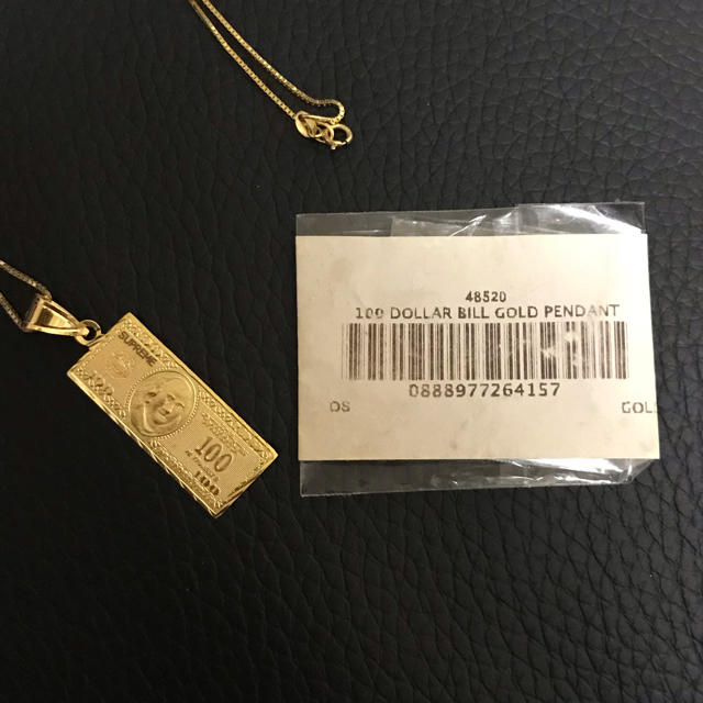 Supreme 100 Dollar Bill Gold Pendant 14Kメンズ