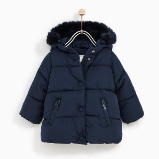 ザラキッズ(ZARA KIDS)のザラベイビー  フェイクファー付き ダウンジャケット(ジャケット/上着)