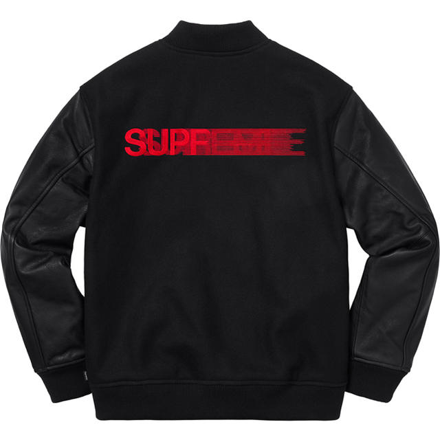 M supreme motion logo varsity jacket 黒