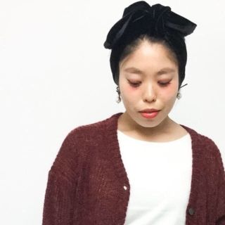 イエナ(IENA)のヘアアクセ ターバン ベロア ブラック(ヘアバンド)