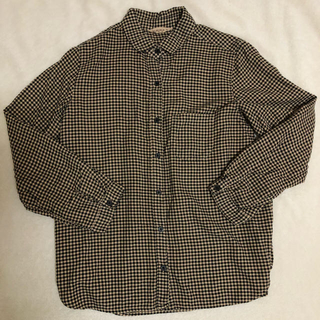 サマンサモスモス(SM2)のSM2 チェックシャツ（黒×ベージュ） ボタンの穴にほつれ有り(シャツ/ブラウス(半袖/袖なし))