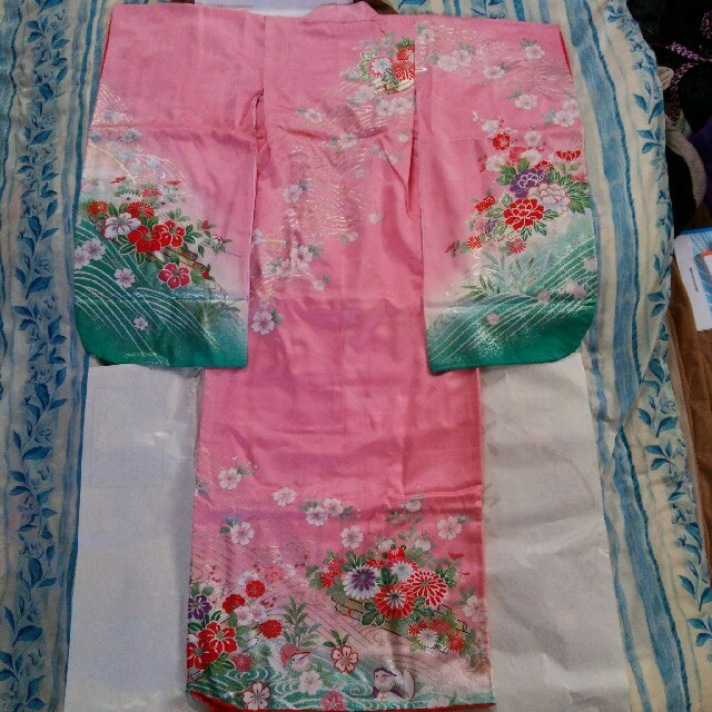 みぱさま専用  七五三 正絹 七歳 着物 はこせこセット キッズ/ベビー/マタニティのキッズ服女の子用(90cm~)(和服/着物)の商品写真