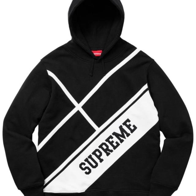 Supreme Diagonal パーカー　黒　M　ロゴパーカー