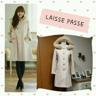 レッセパッセ(LAISSE PASSE)の定価5万美品*ファーフード付ロングコート(ロングコート)