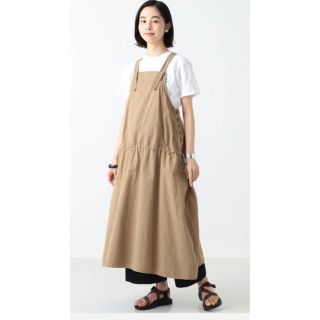 ビームスボーイ(BEAMS BOY)の（専用です）BEAMS BOY ツイルエプロンワンピース カーキ 未使用未開封(ロングワンピース/マキシワンピース)