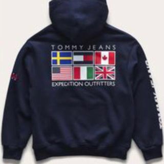 トミーヒルフィガー(TOMMY HILFIGER)のトミージーンズ プルオーバーフーディ   M(パーカー)