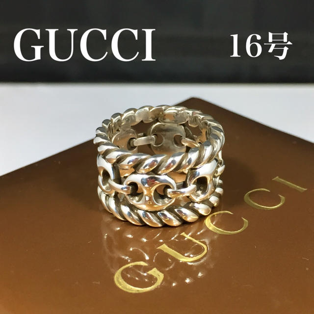 Gucci - 新品仕上 希少品 グッチ GUCCI シルバー 錨 燻し ワイド