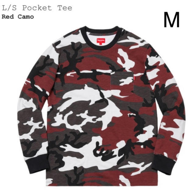 RedCamoサイズsupreme pocket tee red camo M