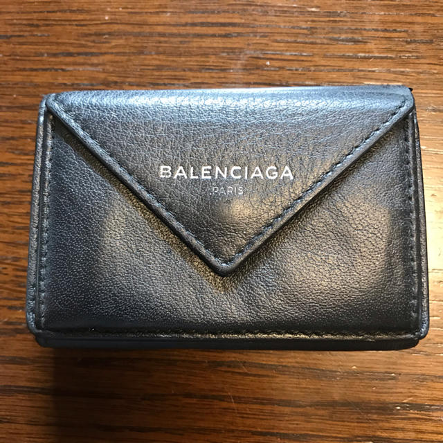 BALENCIAGA バレンシアガ ペーパーミニウォレット ブラック - www