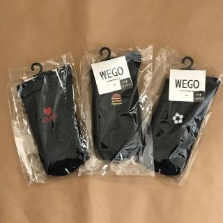 ウィゴー(WEGO)のWEGO ワンポイントハイソックス 紺 3足 ②(ソックス)