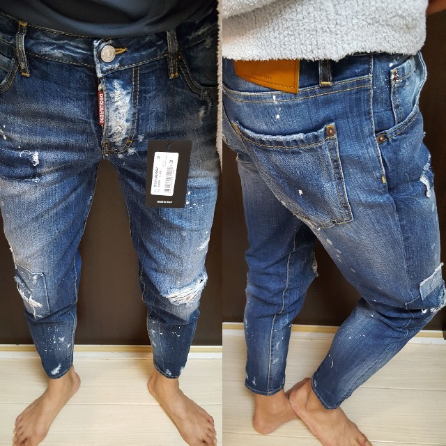 20AW ディースクエアード HOCKNEY JEAN ペイント デニム