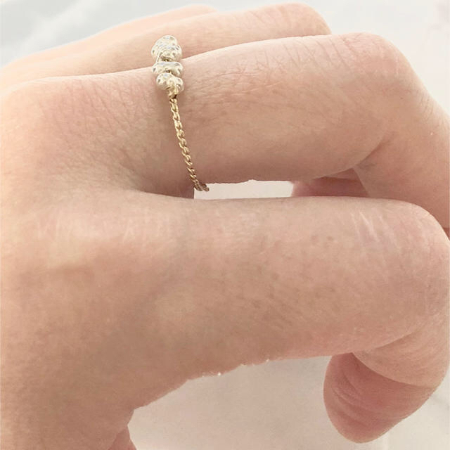 mamaちゃん様専用       silver×gold chain ring ハンドメイドのアクセサリー(リング)の商品写真