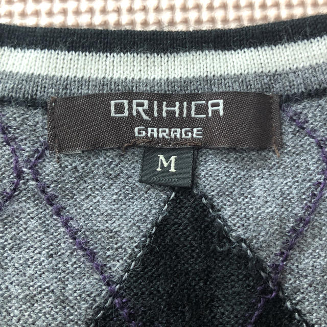 ORIHICA(オリヒカ)のORIHIKA Ｖネックセーター バックダイヤ柄) メンズのトップス(ニット/セーター)の商品写真