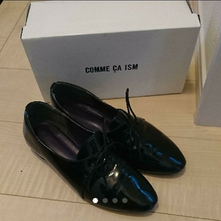 コムサイズム(COMME CA ISM)のローヒール24・5 レースアップシューズ オペラシューズ(ローファー/革靴)