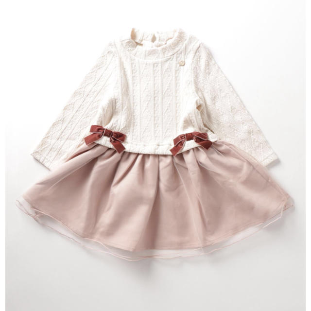 petit main - 新品 裾チュールマーメードワンピース ピンクの通販 by Coco ＆ Macaron ｜プティマインならラクマ