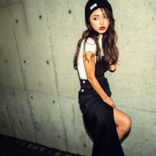 ジェイダ(GYDA)のGYDA★完売SLIT OVERALL DENIM LONG SKIRTブラック(ロングスカート)