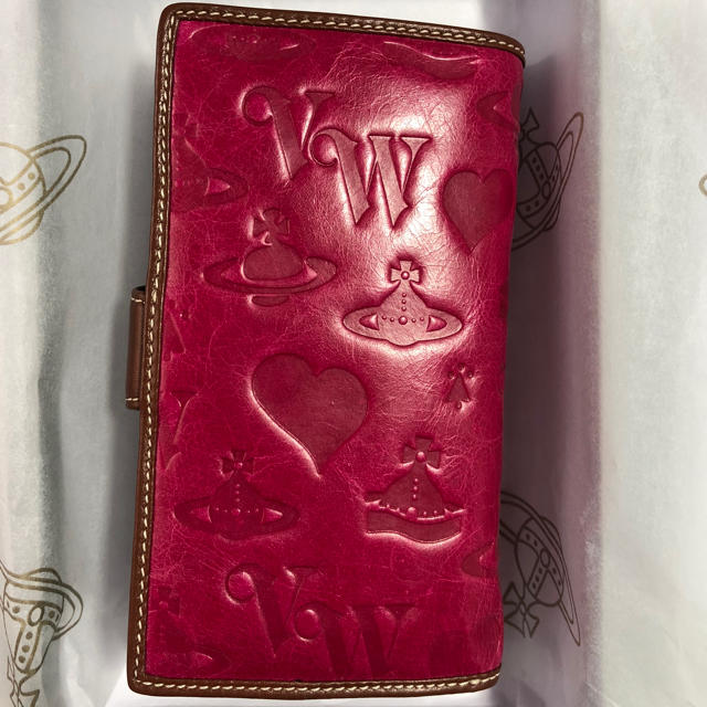 Vivienne Westwood(ヴィヴィアンウエストウッド)のヴィヴィアンウエストウッド レッド かわいいシェィプ レザー 高級財布 レディースのファッション小物(財布)の商品写真