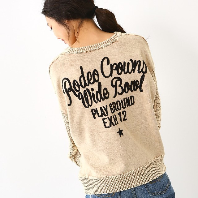 RODEO CROWNS WIDE BOWL(ロデオクラウンズワイドボウル)の今期完売✩RODEO CROWNS✩RCWB✩ニットスウェットコンビトップス レディースのトップス(トレーナー/スウェット)の商品写真