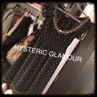 ヒステリックグラマー(HYSTERIC GLAMOUR)のゴールドドクロワンピース(ひざ丈ワンピース)