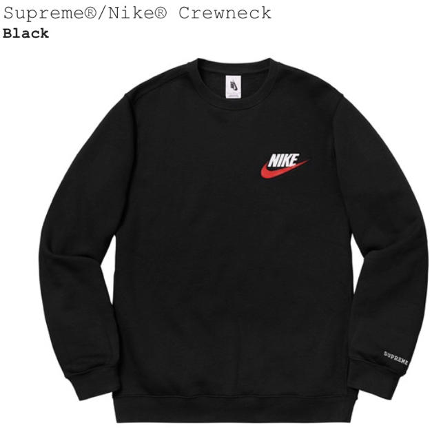 メンズSupreme Nike crewneck スウェット 黒 Sサイズ 新品 最安