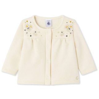 プチバトー(PETIT BATEAU)の送料込 新品未使用 プチバトー ギャザー入り スウェット カーディガン (カーディガン/ボレロ)