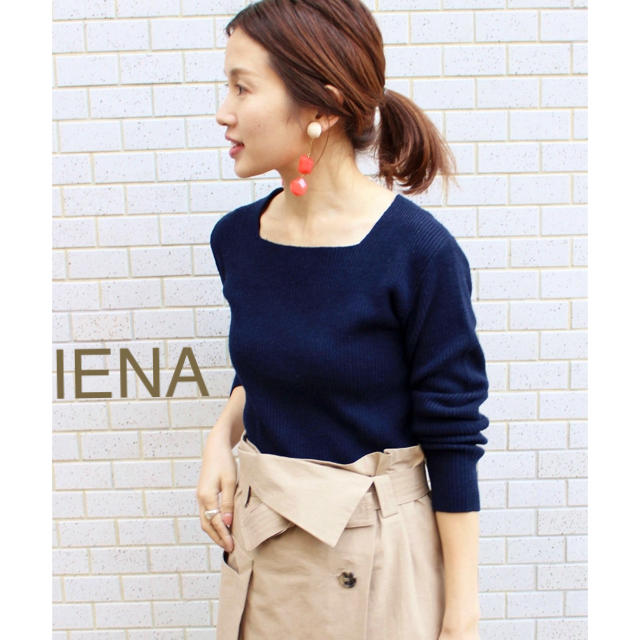 新品タグ付き 定価15120円⭐️IENA / イエナ 長袖ニット ネイビー