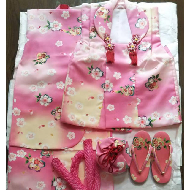 七五三着物3歳 キッズ/ベビー/マタニティのキッズ服女の子用(90cm~)(和服/着物)の商品写真