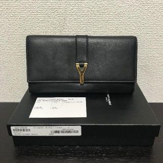 サンローラン(Saint Laurent)のサンローランパリ 　長財布　レザー　黒　Yライン(財布)