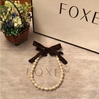 フォクシー(FOXEY)の新品 未使用❤︎フォクシー❤︎ネックレス❤︎パール×グログランリボン(ネックレス)