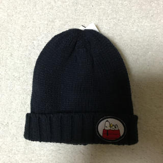 スヌーピー(SNOOPY)の新品 ニット帽 SNOOPY スヌーピー ネイビー 50から52(帽子)