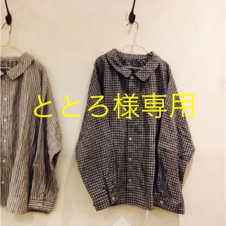 ネストローブ(nest Robe)のnest Robeネストローブ◆2016AWリネンギャザーブラウスチェック(シャツ/ブラウス(長袖/七分))