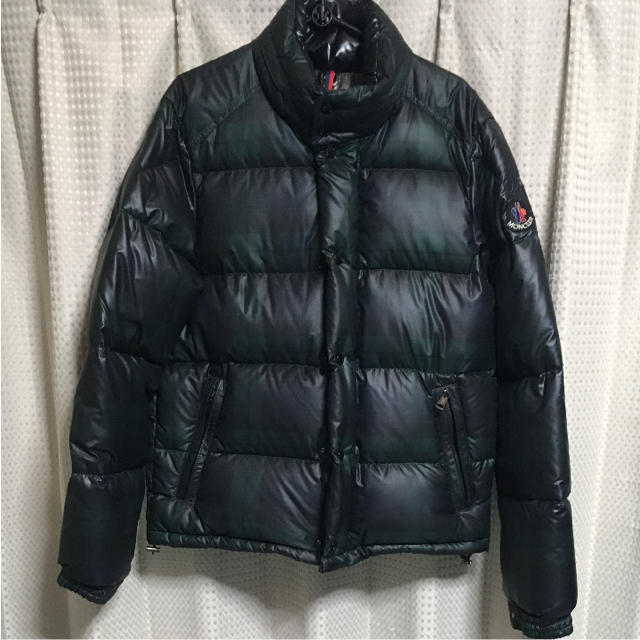 美品 レア モンクレール レザー ダウン ライダース 黒 1 ブラック