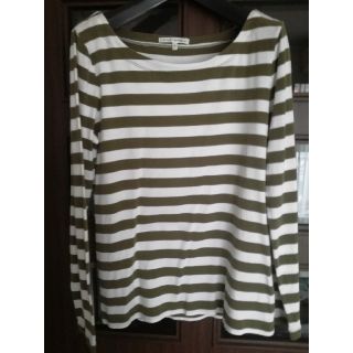 バナナリパブリック(Banana Republic)のバナナ・リパブリック　ボーダーTシャツ（ カーキ色ボーダー）(Tシャツ(長袖/七分))