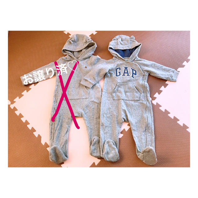 GAP(ギャップ)の80 ロンパース GAP くま キッズ/ベビー/マタニティのベビー服(~85cm)(カバーオール)の商品写真