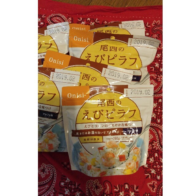 尾西のえびピラフ　6個セット　賞味期限2019,02 食品/飲料/酒の健康食品(その他)の商品写真