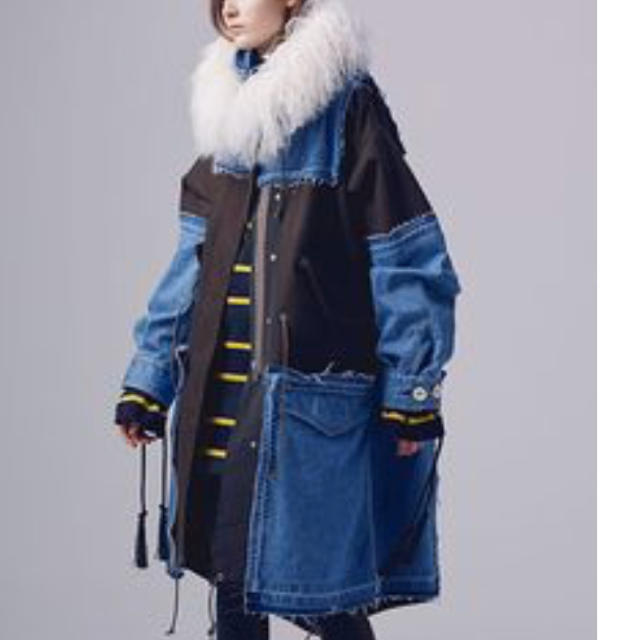 sacai(サカイ)のtinat様専用 sacai デニム 切り替え モッズコート 美品 ユニセックス レディースのジャケット/アウター(モッズコート)の商品写真