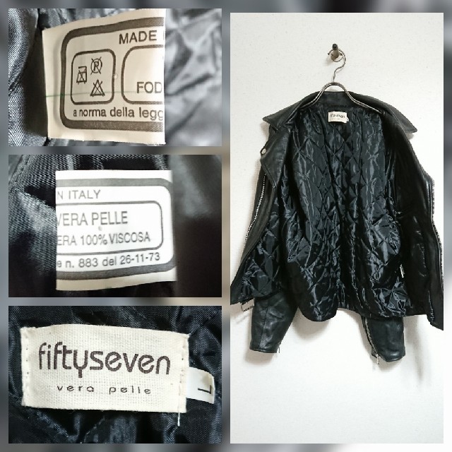 定価25万!ITALY製fifty seven レザーライダースジャケット