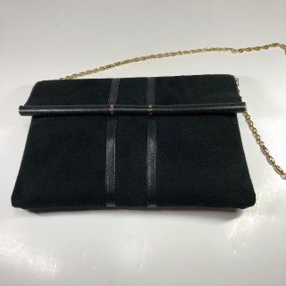 ロンシャン(LONGCHAMP)の【美品】ロンシャン ショルダーバッグ スエード 黒(ショルダーバッグ)