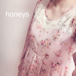 ハニーズ(HONEYS)の花柄レースワンピース(ひざ丈ワンピース)